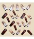 NA098 -  Retro Brown Mid Floral Nails